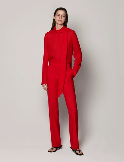 Shop Another Tomorrow Wool Trousers - Sustainable Fashion |  In Fire Red