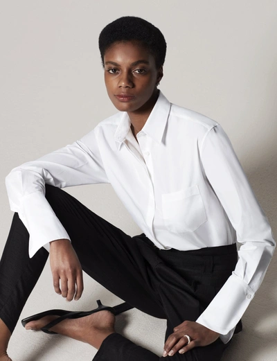 Another Tomorrow Men's Shirt In White