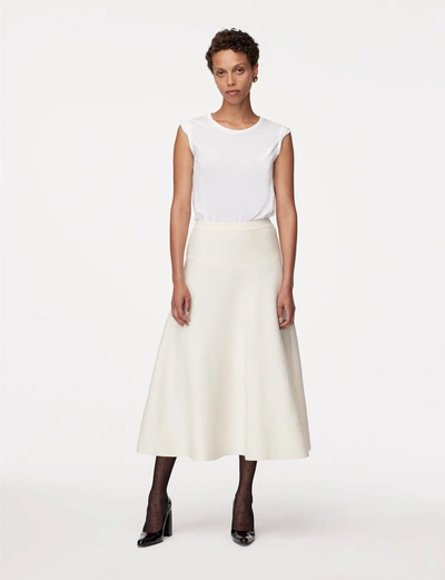 Shop Another Tomorrow Merino Wool Knit Skirt In Off White