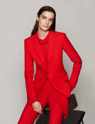 Shop Another Tomorrow One Button Blazer - Sustainable Fashion |  In Fire Red