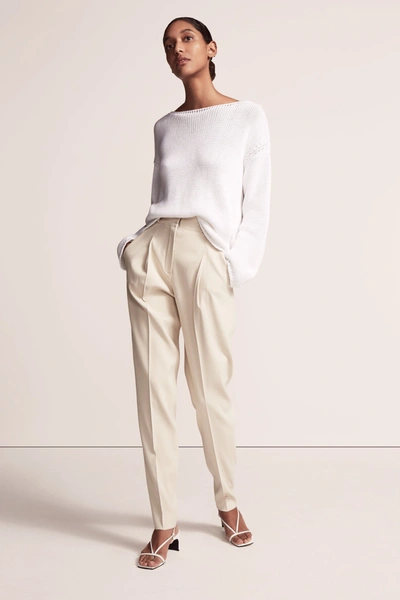 Shop Another Tomorrow Draped Knit Sweater In White