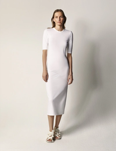 Shop Another Tomorrow Elbow Sleeve Dress In White