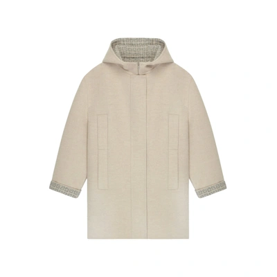 Shop Givenchy Duffle Wool Coat In Beige