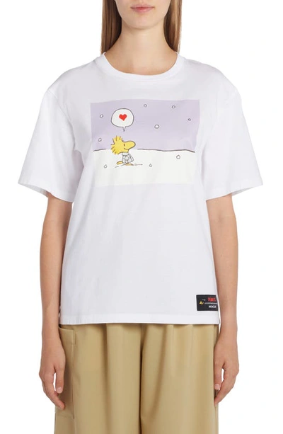 Shop Moncler X Peanuts® Woodstock Graphic Tee In White