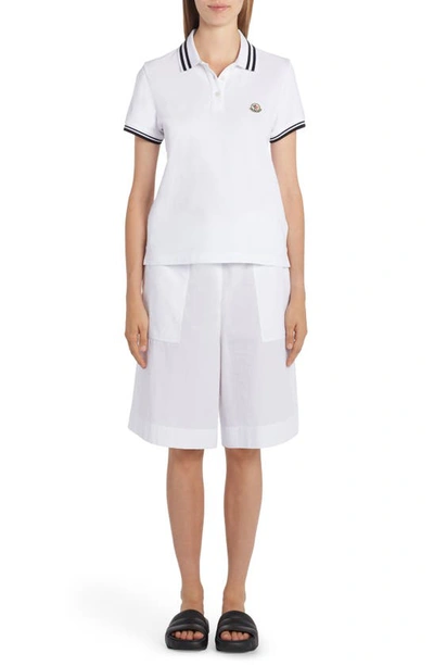 Moncler Logo Polo Shirt In White