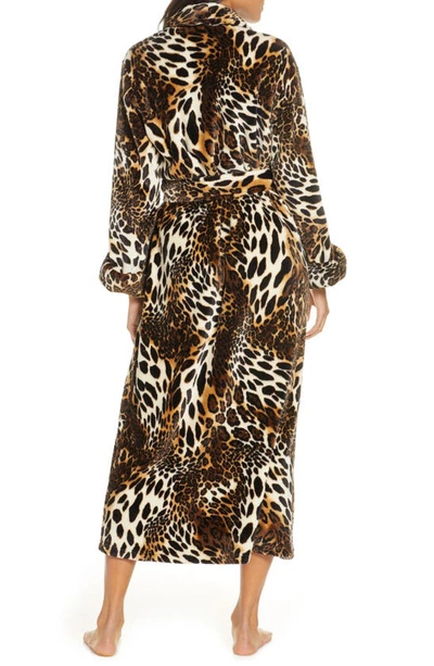 Shop Natori Leopard Plush Robe In Cht Chestnut