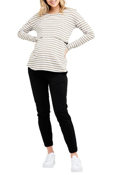 Ripe Maternity Women's Lionel Long Sleeve Nursing Tee In Olive