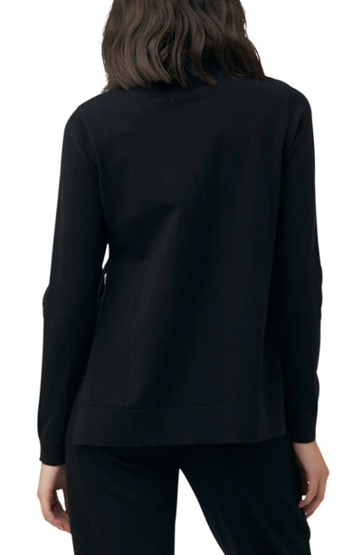 Shop Ripe Maternity Morgan Side Split Mock Neck Maternity Sweater In Black