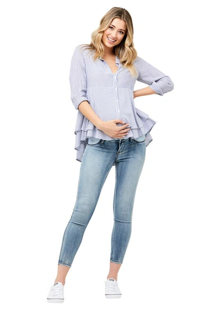 Ripe Maternity Isla Ankle Cut Maternity Jeggings In Pale Blue