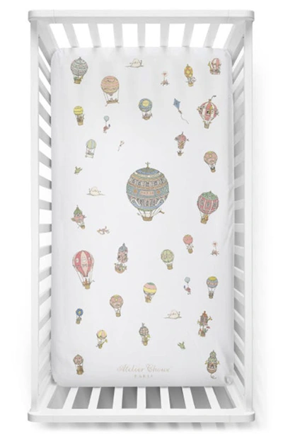 Shop Atelier Choux Hot Air Balloons Fitted Crib Sheet In Multi