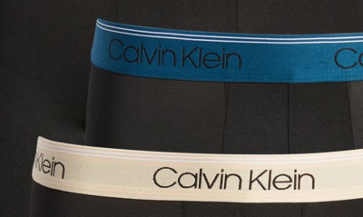 Shop Calvin Klein 3-pack Low Rise Microfiber Stretch Boxer Briefs In Black/ Olive