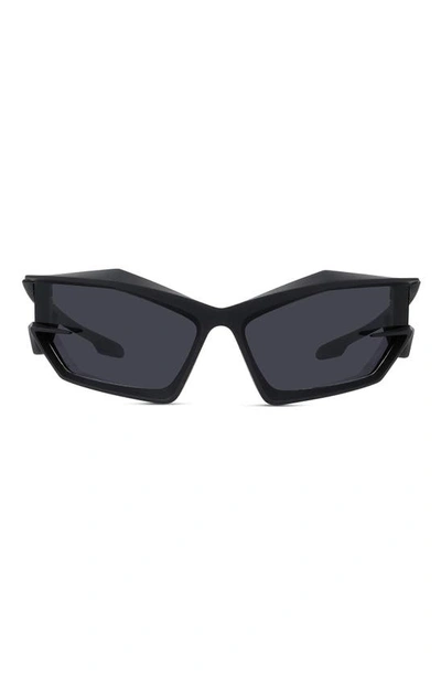 Shop Givenchy Geometric Sunglasses In Matte Black / Smoke