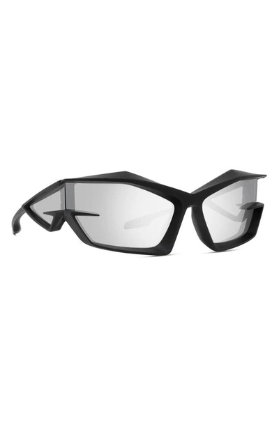 Shop Givenchy Geometric Sunglasses In Matte Black / Smoke Mirror