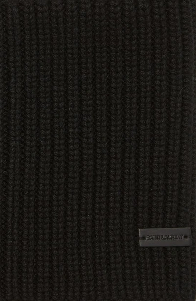 Shop Saint Laurent Large Rib Cashmere Scarf In Black