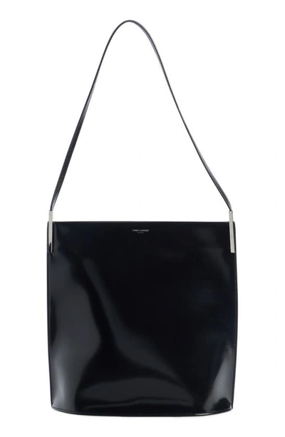 Shop Saint Laurent Leather Shopping Shoulder Bag In Nero