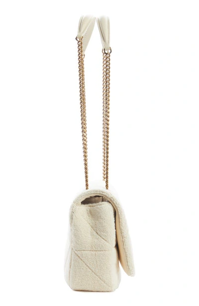 Shop Saint Laurent Medium Jamie Terrycloth Shoulder Bag In Tropical Sand/ Coquil