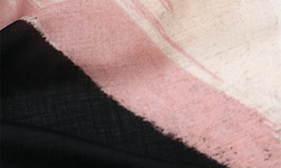 Alexander Mcqueen Abstract Cashmere Scarf In 1078 Black/ Ivory