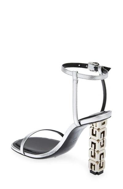 Shop Givenchy G-cube Ankle Strap Sandal In Silvery