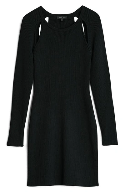 Shop Rag & Bone Asher Long Sleeve Minidress In Black