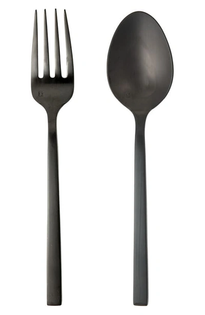 Shop Fortessa Arezzo Brushed 2-piece Serving Set In Silver