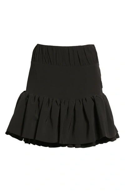 Shop Rabanne Gathered Ruffle Crepe Miniskirt In Black