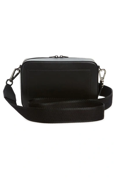 Shop Dolce & Gabbana Embossed Logo Leather Crossbody Bag In Black