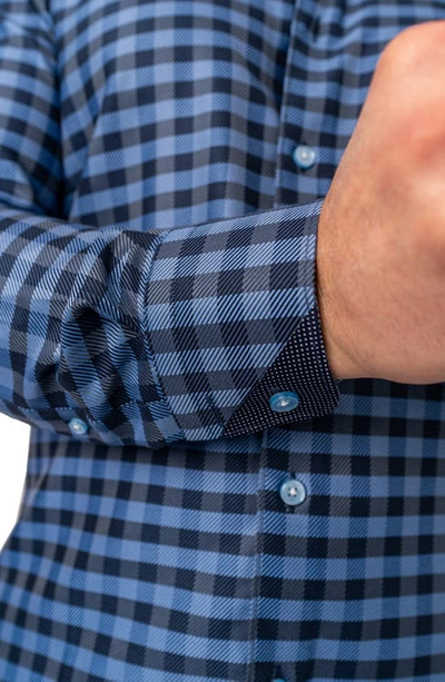 Shop Maceoo Einstein Squares Regular Fit Button-up Shirt In Grey