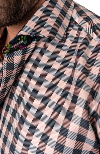 Maceoo Einstein Squares White Regular Fit Plaid Button-up Shirt In White