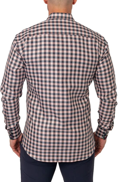 Maceoo Einstein Squares White Regular Fit Plaid Button-up Shirt In White