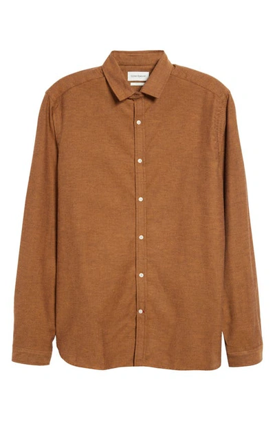 Shop Oliver Spencer Clerkenwell Organic Cotton Flannel Button-up Shirt In Rust
