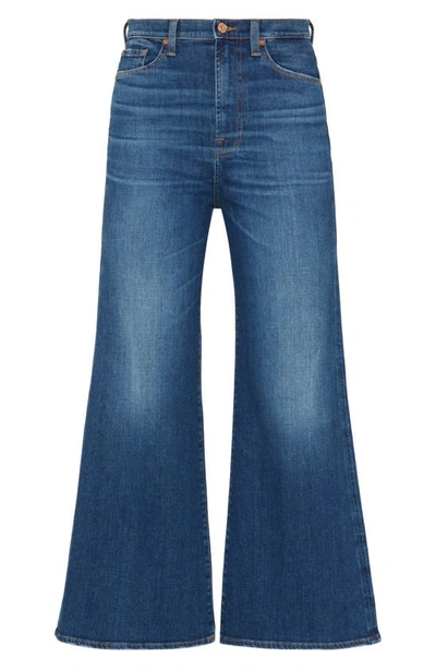 Shop 7 For All Mankind Crop Wide Leg Jeans In Hgl