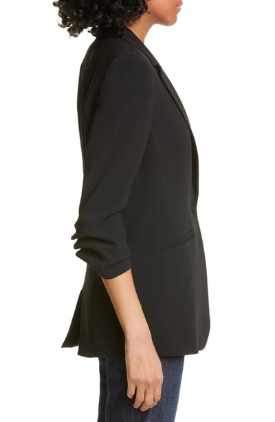 Shop Cinq À Sept Khloe Ruched Sleeve Blazer In Black