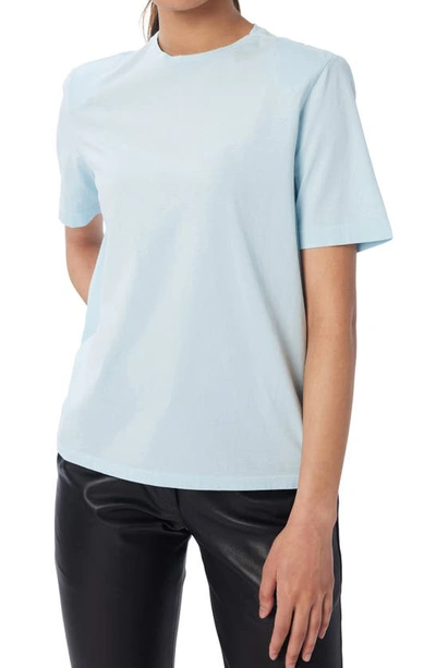 Shop Lita By Ciara Boxy Shoulder Pad Cotton T-shirt In Blue