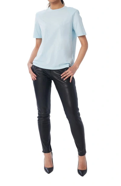 Shop Lita By Ciara Boxy Shoulder Pad Cotton T-shirt In Blue