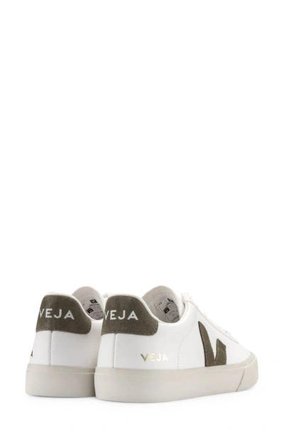 Veja White Campo Chromefree Leather Sneakers In Extra-white Kaki