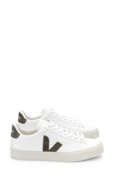 Veja White Campo Chromefree Leather Sneakers In Extra-white Kaki