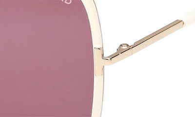 Shop Tom Ford Raphaela 60mm Butterfly Sunglasses In Shiny Rose Gold/ Violet