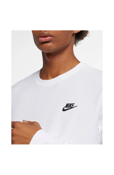 Shop Nike Sportswear Club Long Sleeve T-shirt In White/black