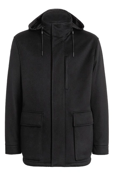 Shop Zegna Oasi Elements Padded Cashmere Jacket In Black