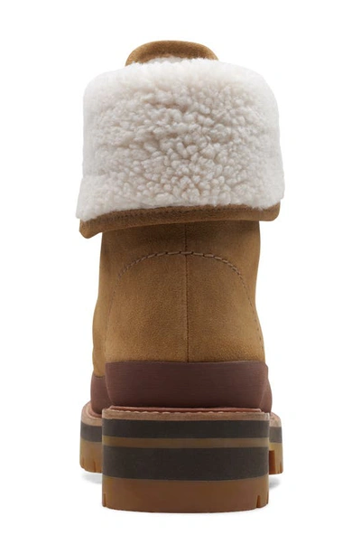 Shop Clarks Orianna Turn Lug Sole Bootie In Dark Sand Wlined