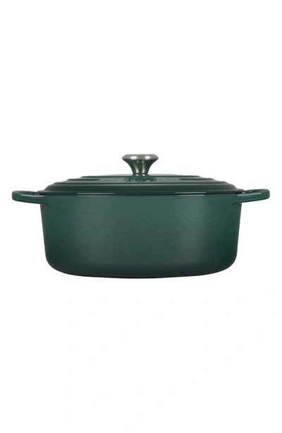 Shop Le Creuset Signature 6.75-quart Oval Enamel Cast Iron French/dutch Oven With Lid In Artichaut