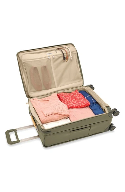 Shop Briggs & Riley Baseline 26-inch Medium Expandable Spinner Suitcase In Olive