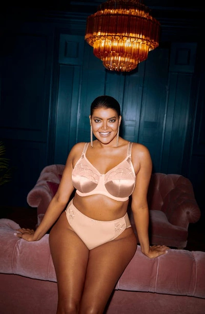 Elomi Cate Full Figure Underwire Lace Cup Bra El4030, Online Only In Latte