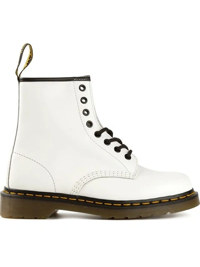 Dr. Martens Unisex 1460 Smooth 8 Eye Boots In White Smooth