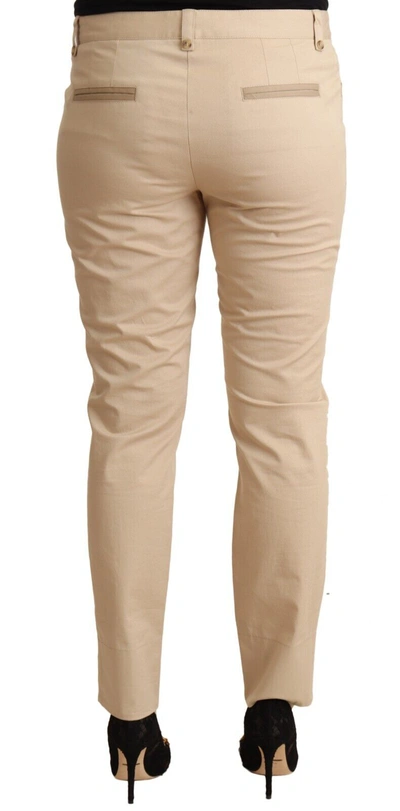 Shop Dolce & Gabbana Beige Cotton Stretch Skinny Trouser Women's Pants