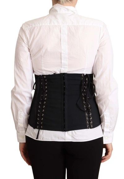 Dolce & Gabbana Chic Black Corset Belt Women's Top In Black