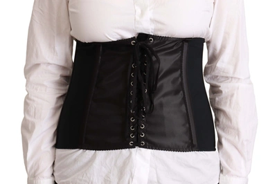 Dolce & Gabbana Chic Black Corset Belt Women's Top In Black
