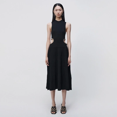 Shop Jonathan Simkhai Tommi Compact Rib Midi Dress In Black