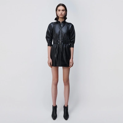 Shop Jonathan Simkhai Ashby Vegan Leather Mini Dress In Black