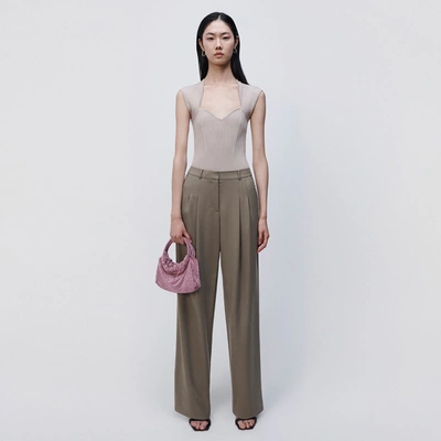 Shop Jonathan Simkhai Felice Pleated Pant In Willow